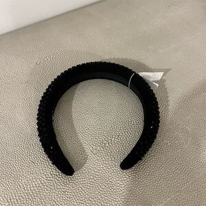 J.Crew Women's Black Crystal Rhinestone Studded Headband